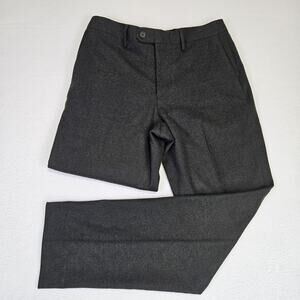 Banana Republic Mens 32x30 Flannel Herringbone Trouser Tailored Dress Pant Gray